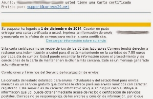ATENCIÓN: INFECCIONES MASIVAS DE CRYPTOLOCKER CON E-MAILS DE UN FALSO 'CORREOS'